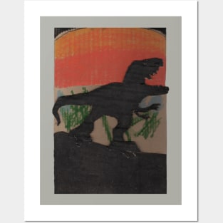 DINOSAUR - Oil Pastel Art Posters and Art